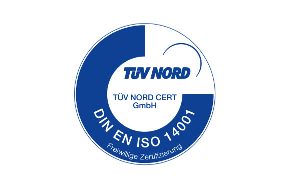 Symbol für zertifiziertes Unternehmen nach DIN EN ISO 14001