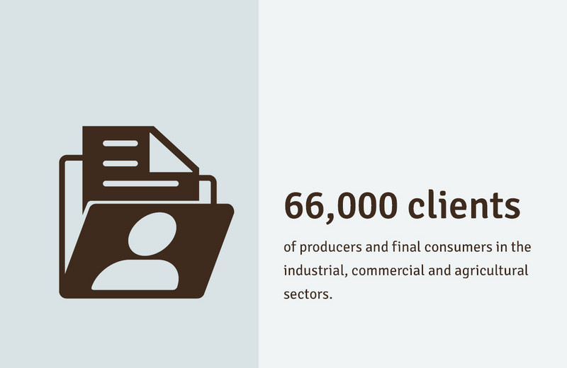 60.000 customers from trademark users and final consumers in the fields of industry, commerce and agriculture.