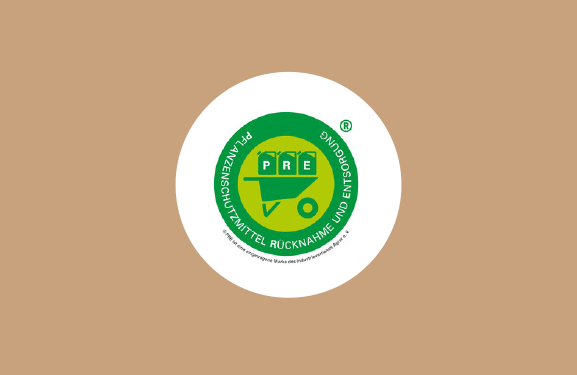 PRE-Service Logo auf braunem Hintergrund