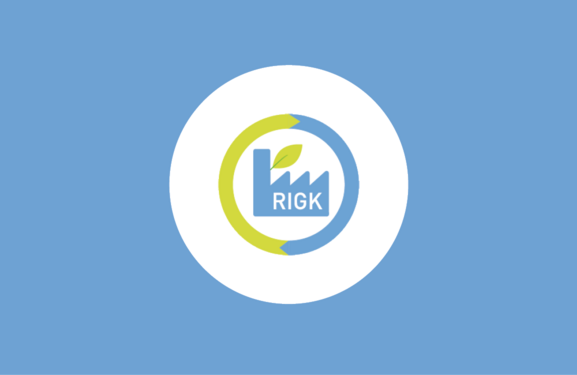 RIGK-SYSTEM Logo against a blue background